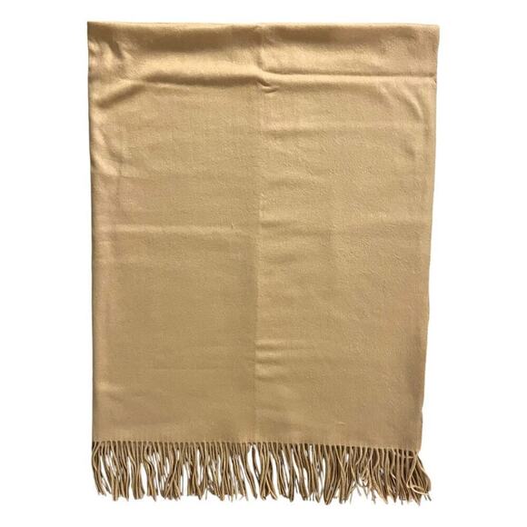 Vintage cashmere wool camel throw blanket fringe 50x60 - Picture 3 of 7